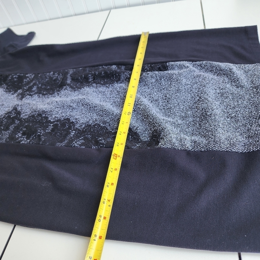 Lane Bryant Dress Womens Black Gray Stretch Knit Lace Shoulders Short Sleeve 14 - Picture 11 of 13